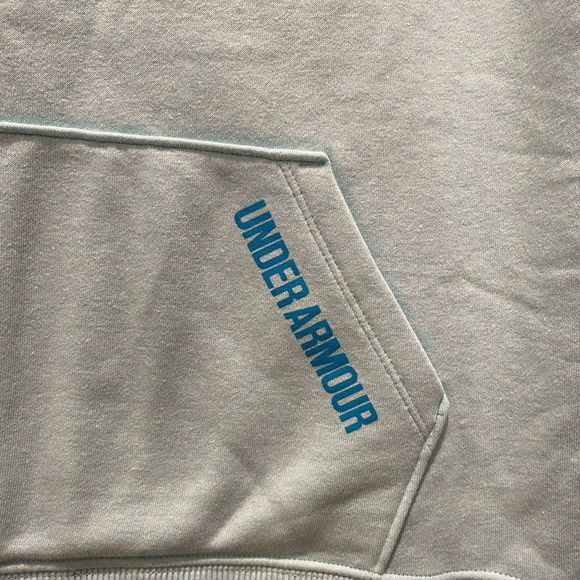 Under Armour Hoodie Youth Pullover Blue Colorblock Funnel Neck Sweatshirt 0130 - Picture 3 of 10